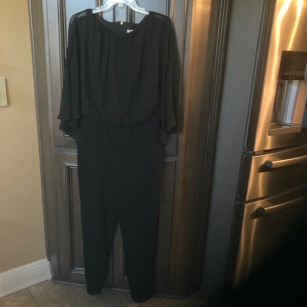 Trina Turk Blythe Overlay Black Jumpsuit